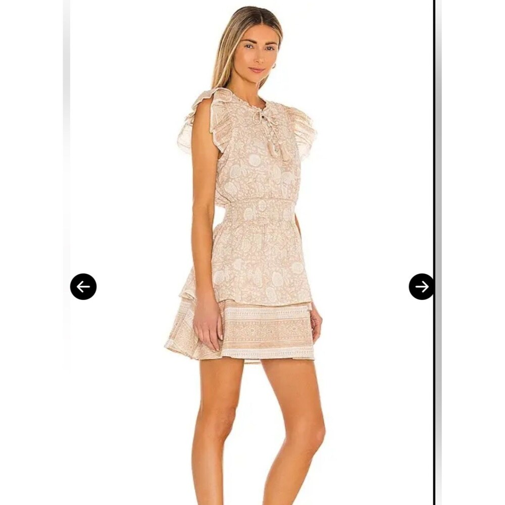 Cleobella Rachelle Mini Dress Cotton Block Print Ruffle Ruffle Summer Dress